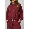 Splendid Love Lounge Embroidered Sweatshirt In Red