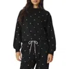 Splendid Love Embroidered Lounge Sweatshirt In Black