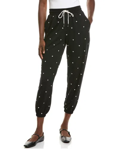 Splendid Love Lounge Embroidered Jogger In Black