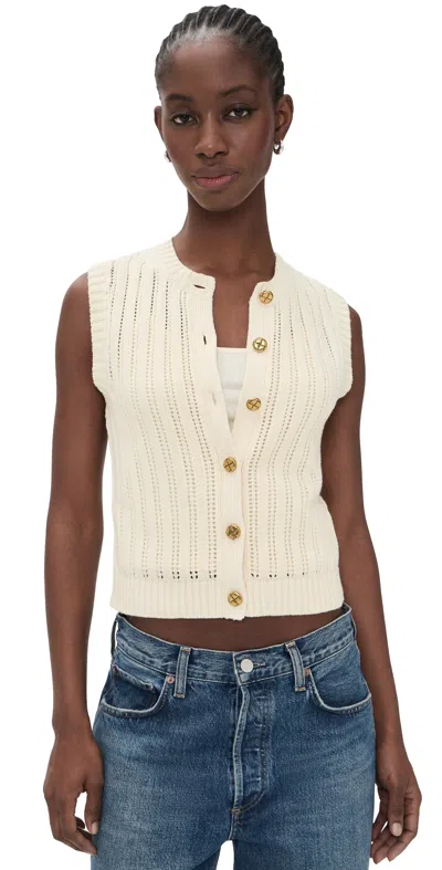 Splendid Luca Sweater Vest Antique Pearl In Neutral