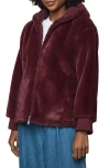 Splendid Lucia Faux Fur Jacket In Red
