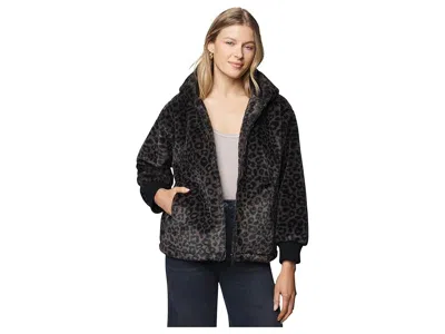 Splendid Lucia Fur Zip-up Jacket In Animal Print