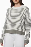 Splendid Lucy Stripe Sweater In Oak Green In Gray