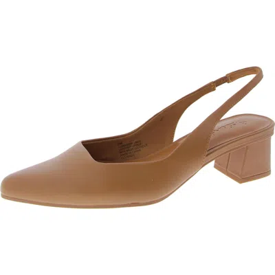 Splendid Luma Womens Leather Alomd Toe Slingback Heels