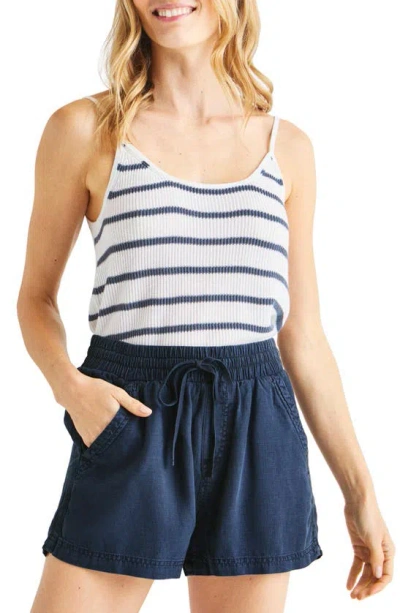 Splendid Luna Stripe Sweater Tank In Cerulean/ White