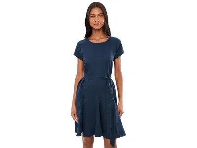 Splendid Lydia Linen Mini Dress Women's Dress Navy: Xs (women's 0-2) In Blue