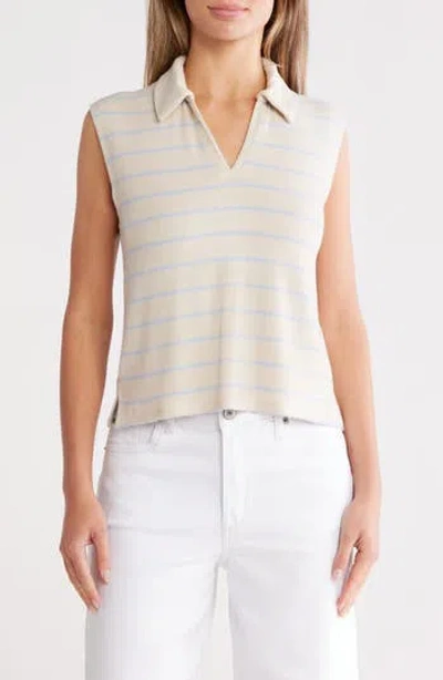 Splendid Lyon Sleeveless Polo Sweater In Neutral