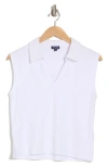 Splendid Lyon Sleeveless Polo Sweater In White