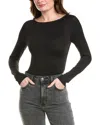 Splendid Lyr Rib Bodysuit In Black