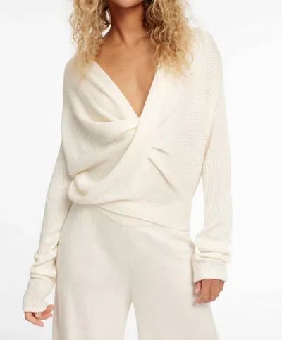 Splendid Lyr Surplice Sweater In Coconut In White