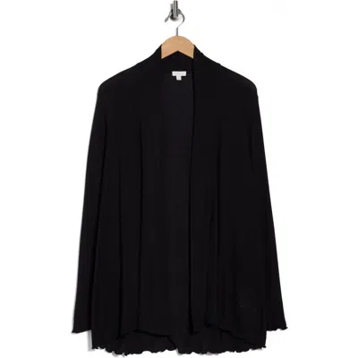 Splendid Lyr Thermal Longline Cardigan In Black