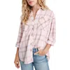 Splendid Macie Plaid Button-up Shirt In Canyon Rose Plaid