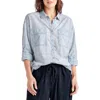 Splendid Macie Plaid Button Down Shirt In Periwinkle In Periwinkle Plaid