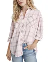 Splendid Macie Plaid Button-up Shirt In Canyon Rose