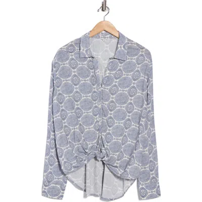 Splendid Mackenzie Paisley Print Blouse In Blue