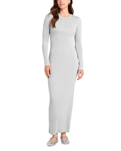 Splendid Maddox Metallic Maxi Dress In Silver