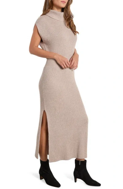 Splendid Madeline Rib Turtleneck Maxi Sweater Dress In Brown