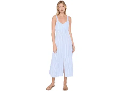 Splendid Madelyn Stripe Midi Dress Women's Dress White/azure: Xl (women's 14-16) In Multi