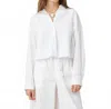 Splendid Mallory Poplin Button Down Top In White In White