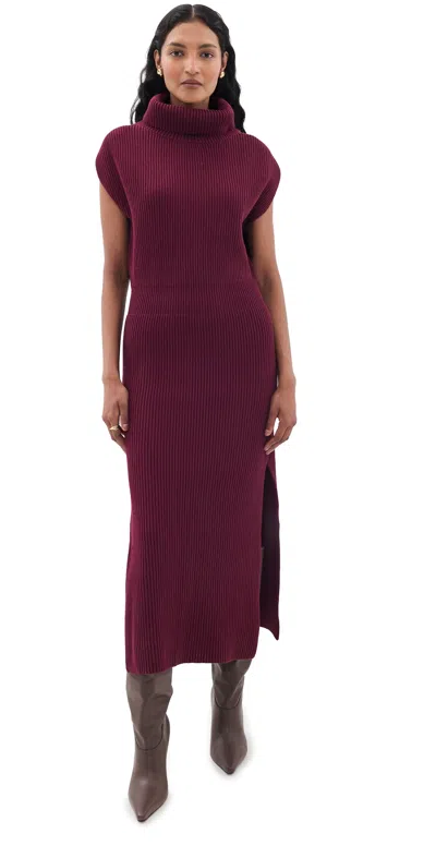 Splendid Marigold Sweater Dress Merlot In Burgundy