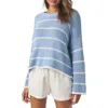 Splendid Maris Stripe Boxy Cotton Blend Sweater