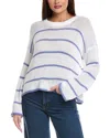 Splendid Maris Stripe Boxy Cotton Blend Sweater In White