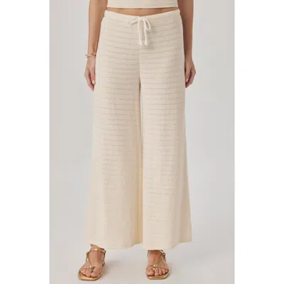 Splendid Marisol Mixed Stitch Wide Leg Pants In Pink