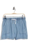 Splendid Marseille Drawstring Waist Chambray Shorts In Blue