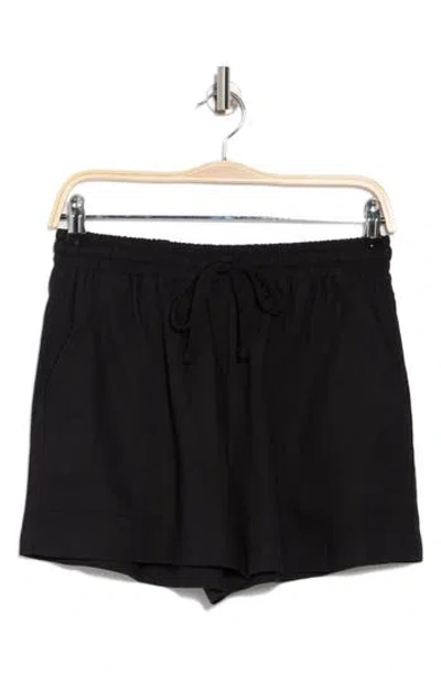Splendid Marseille Linen Blend Drawstring Shorts In Black