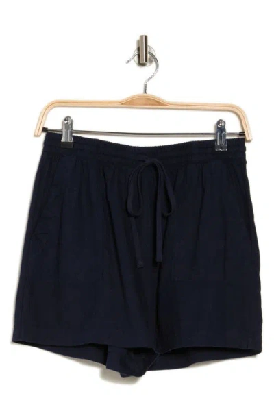 Splendid Marseille Linen Blend Drawstring Shorts In Blue