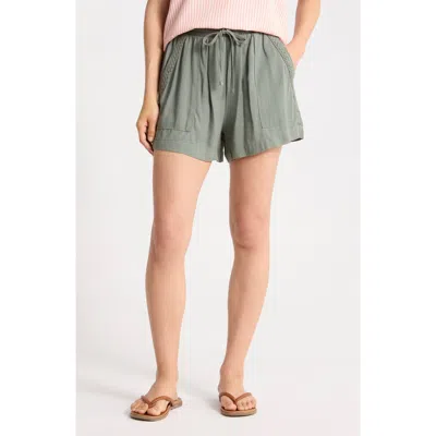Splendid Marseilles Lace Trim Shorts In Green