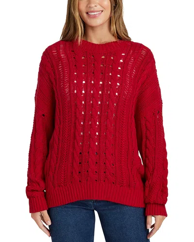 Splendid Martyne Cable Knit Sweater In Ruby