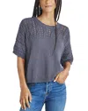 Splendid Mason Short Sleeve Sweater In Ash Navy