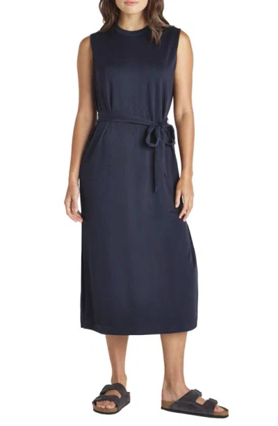 Splendid Massie Sleeveless Scuba Knit Midi Dress In Navy | ModeSens