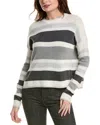 Splendid Maura Stripe Wool-blend Sweater In Black