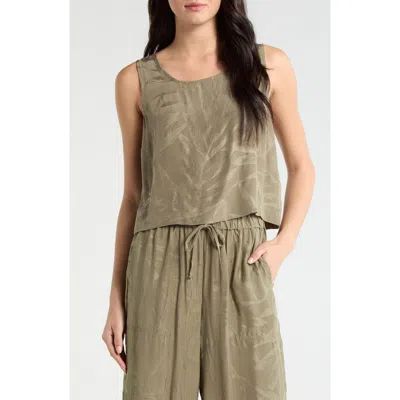 Splendid Maven Jacquard Crop Tank In Brown