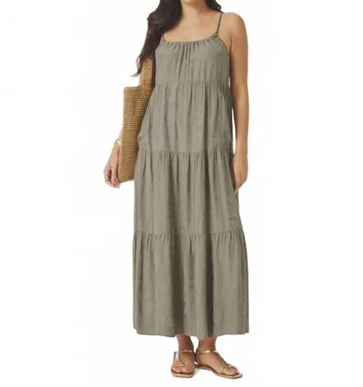 Splendid Maven Midi Dress In Soft Vintage Olive Branch In Multi