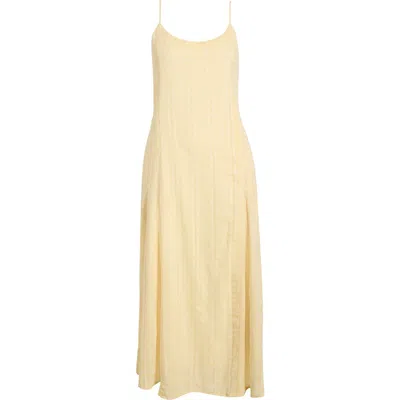 Splendid Meadow Embroidered Cotton Midi Sundress In Yellow