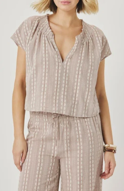 Splendid Meadow Stripe Cotton Crop Top In Neutral