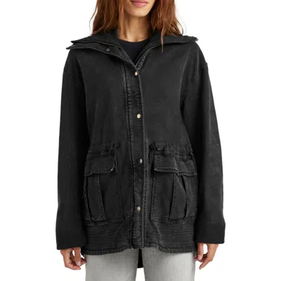 Splendid Meghan Cotton Blend Utility Jacket In Black
