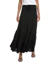 Splendid Melanie Tiered Drawstring Maxi Skirt In Black