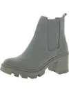 Splendid Melisa Womens Suede Block Heel Chelsea Boots In White