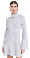 Splendid Meredith Turtleneck Sweater Dress In Ice Heather Grey