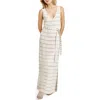 Splendid Michelle Stripe Tie Waist Sleeveless Maxi Dress In Nude