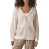Splendid Nala Openwork Cotton Zip Hoodie In Neutral
