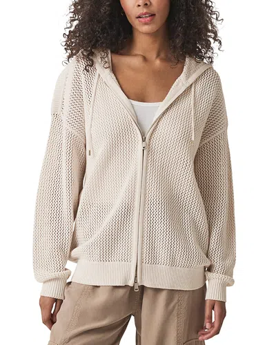 Splendid Nala Zip Up Hooded Sweater In Gold