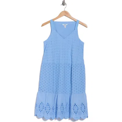 Splendid Napa Cotton Eyelet Sundress In Blue