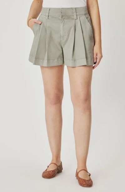 Splendid Natasha Pleated High Waist Shorts In Eucalyptus