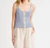 Splendid Nevin Contrast Sweater Tank Top In Moonstone In Blue