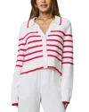 Splendid Nicolette Striped Polo Sweater In White